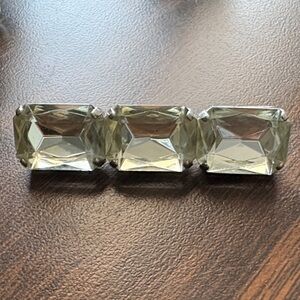 Vintage Silver-Tone Crystal Brooch